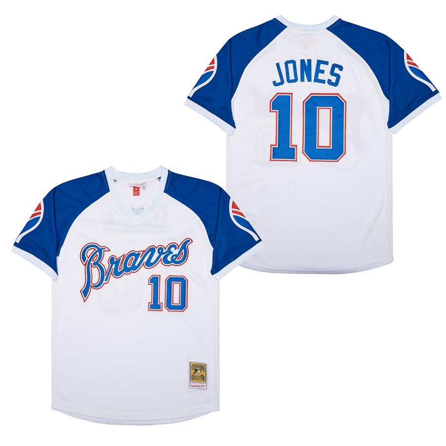 Men Atlanta Braves #10 Jones white Game 2022 throwback MLB Jersey->atlanta braves->MLB Jersey